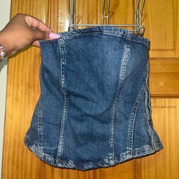 Zara corset style denim top - Picture 3 of 6